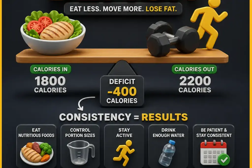calorie deficit concept for healthy weight loss lifestyle